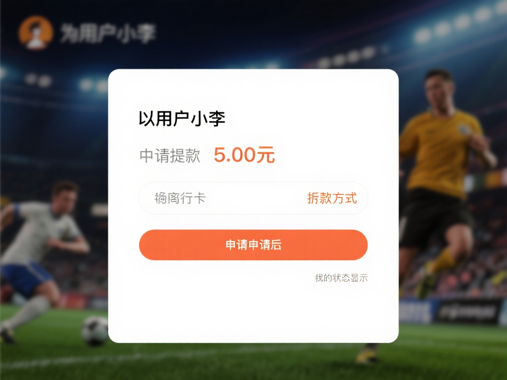 以用户小李为例，他在一次体育赛事后申请提款5000