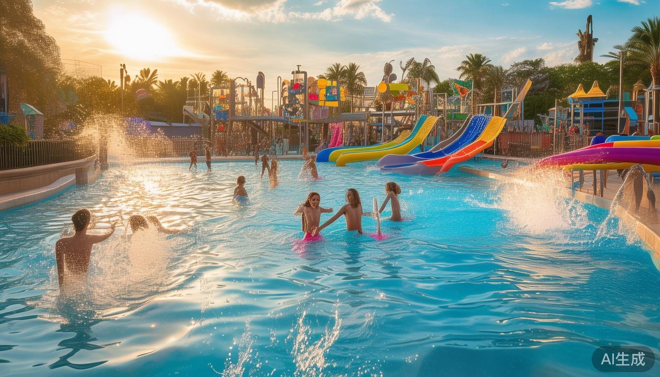 水上娱乐区：在炎热的季节，水上项目如冲浪池、漂流河